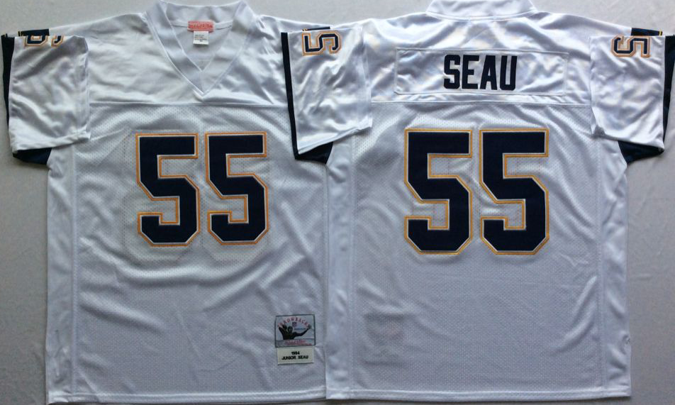 NCAA Men San Diego Chargers White #55 seau->more ncaa teams->NCAA Jersey